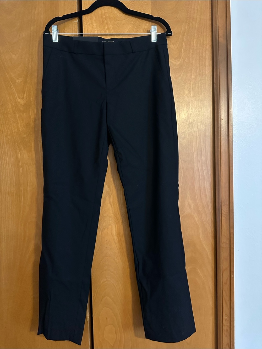 Banana Republic Black Mid-Rise Straight-Leg Pants